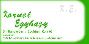 kornel egyhazy business card