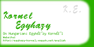 kornel egyhazy business card